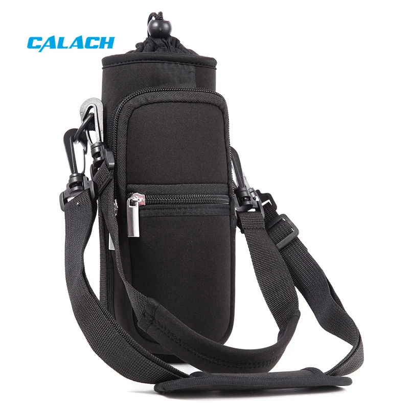 Portable Waterproof Sports Insulated Neoprene Carrier Water Bottle Cooler Bag with Thermal Handle and Strap
