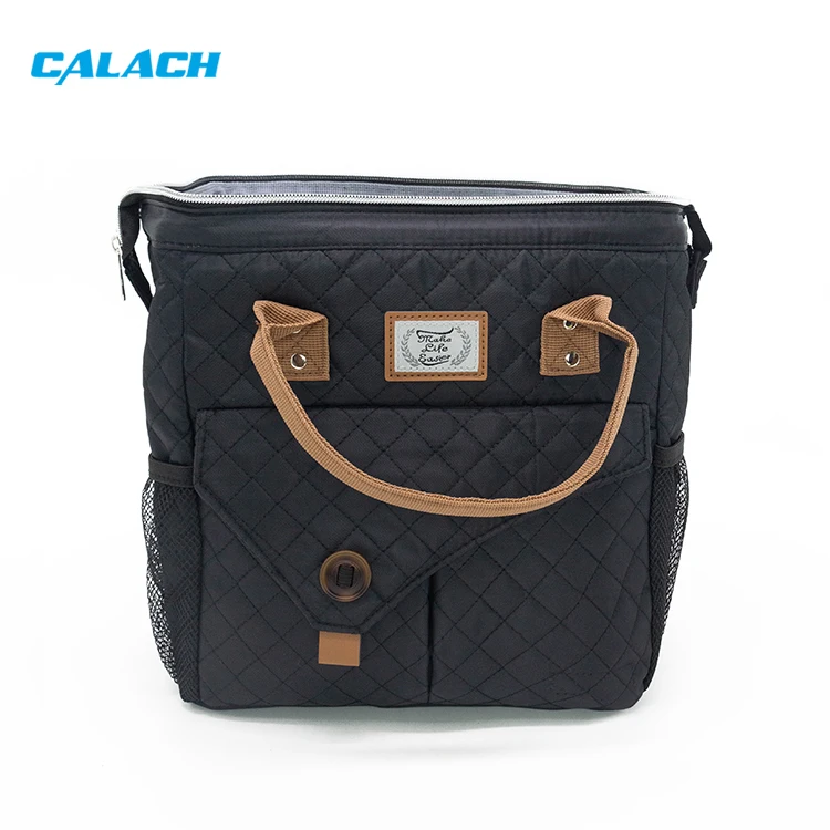 Premium Quality Vintage Stripe Design Recycled Drills Food Lunch Personalized Insulated Custom logo Travel Cooler Lunch Bag