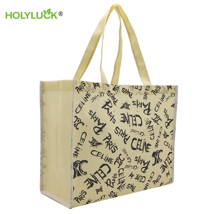 Recycled Eco Loop Handle Tnt Nonwoven Shopping Tote Bags Laminated None Woven Carry Reusable Shopping Bag With Custom Print logo