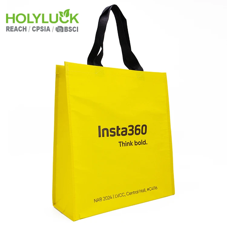 Reusable Polypropylene Packaging Laminated Ceo Non Woven Bag Shopping Tote Rpet Bag pp Woven Bag with Custom logo