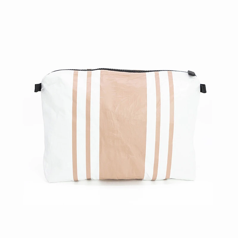 Reversible Lightweight Diaper Cosmetic Bags Custom Pattern Tyvek Fabric Makeup Hawaiian Small Tyvek Bag with Zipper Compartment