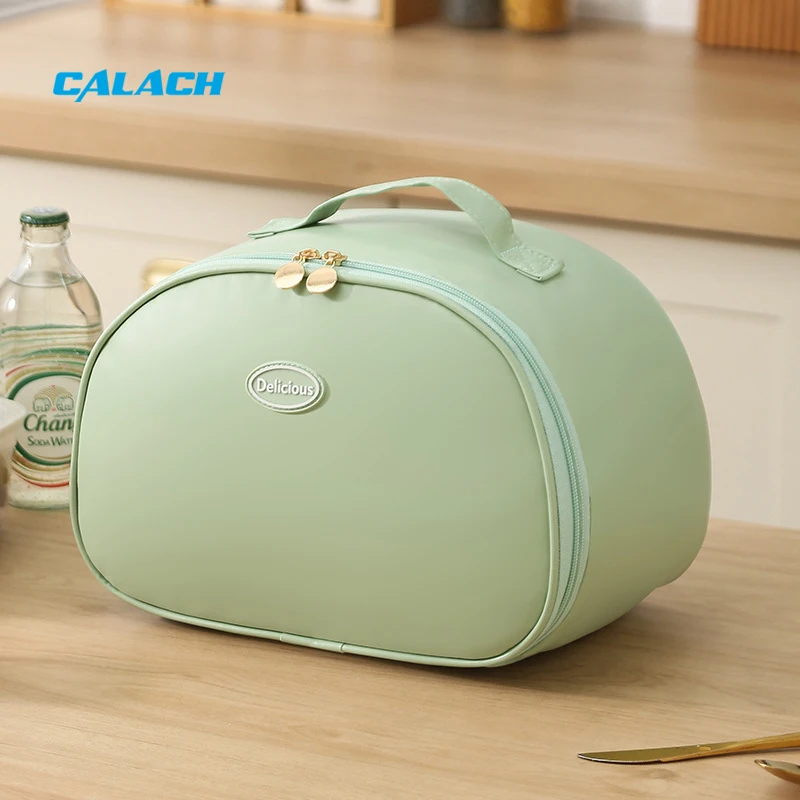 Thermal Insulated Portable Soft Zipper Picnics Food Storage PU Bento Cooler Lunch Bag for Work Student
