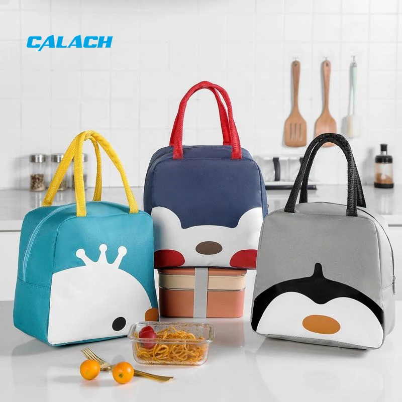 Thickened Aluminum Foil Lunch Bag Cartoon Cute Design Heat Insulated Packed Lunch Bag Durable for School Office Wholesale