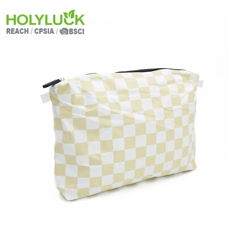 Tyvek Makeup Bag Custom Eco-friendly Outdoor Tyvek Pouches Tyvek Custom Cosmetic Zipper Bag 8 X 6.5 Hawaiian