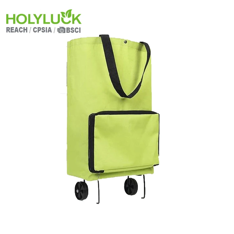 Supermarket Shopping Trolley Cart Bag with Wheels Collapsible Sustainable Bag