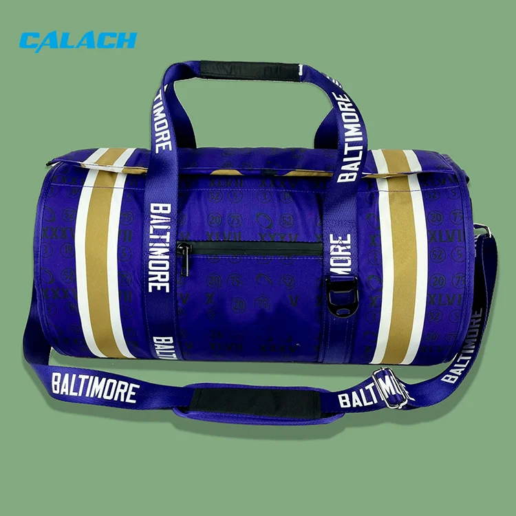 Waterproof Sports Gym Bags Print High Quality Nylon Large Round Waterproof Travel Shoulder Duffel Soft Cooler Bag Fashion