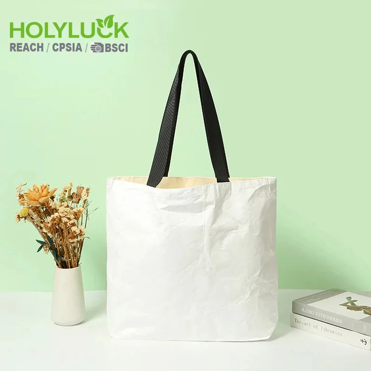 Waterproof Women Eco Friendly Reusable Washable Supermarket Tyvek Shoulder Bags Dupont Paper Tyvek Shopping Tote Bag