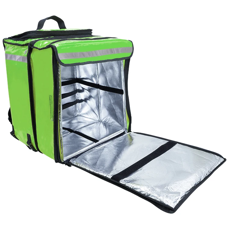 Wholesale 420d Thermal Pizza Delivery Bag Custom Portable Double Shoulder Expandable Insulated Food Delivery Bags