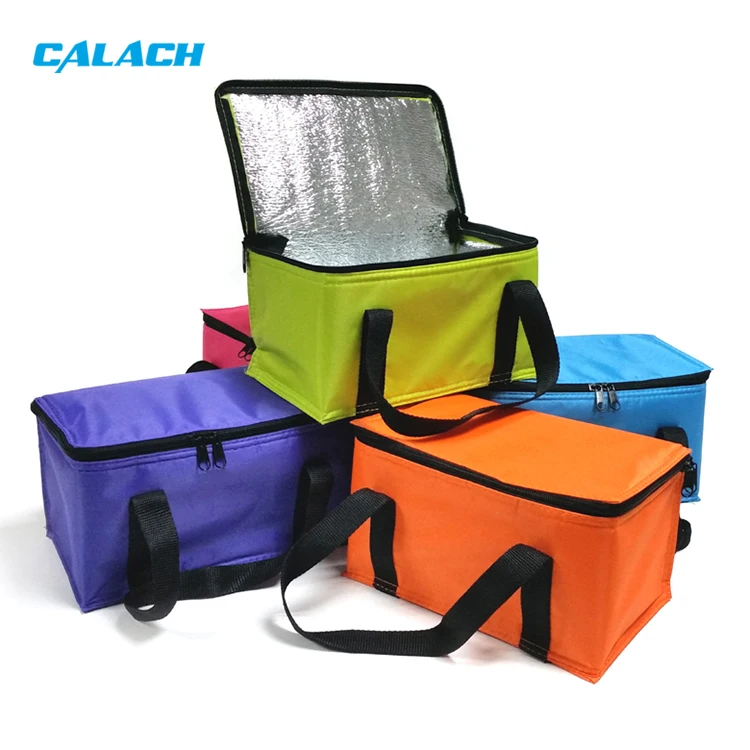 Wholesale Custom Logo Polyester Soft Insulated Food Wine Carrier Picnic 6 Can Cooler Bags With Zipper