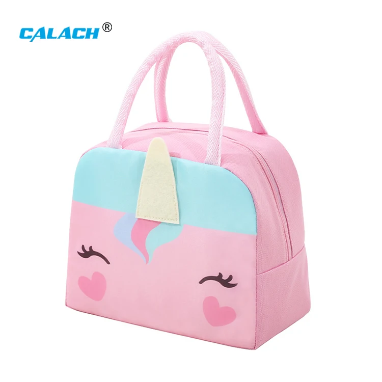 Wholesale Cute Felt Solid Design Lunch Bags Small Picnic Thermal Insulation Bag Milk Bottle Drinks Cooler Bag Custom for Kids