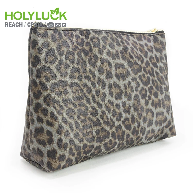Wholesale Fashion Lady Cute Cosmetic Bag Pu Leather Leopard Print Series Cosmetic Bags Hand Women Pouch Bag