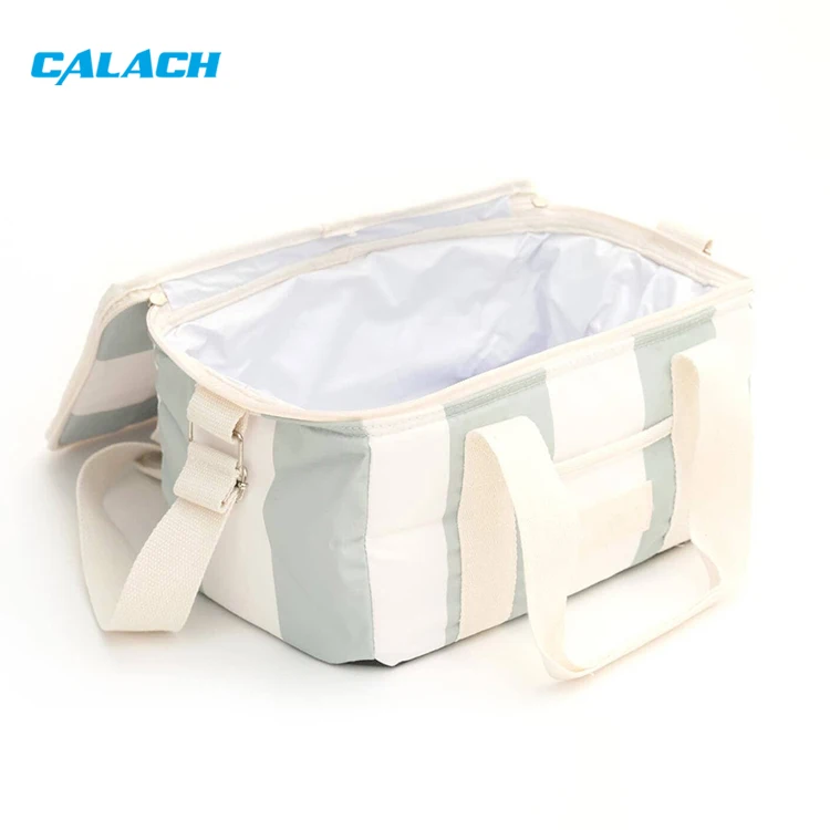 Wholesale Insulation Print Beach Cooler Bag Soft Canvas Picnic Reusable Shoulder Ice Cooler Lunch Bag for Food Wine