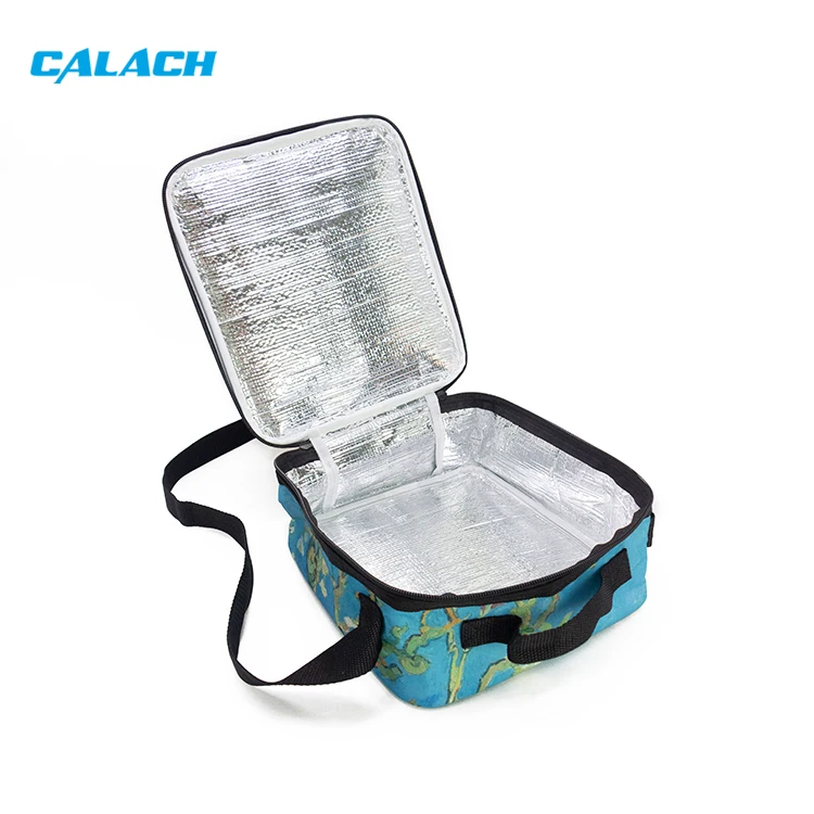 Wholesale Polyester Classic square Shaped Custom Printed Kids Lunch Box Cooler Bag for Lunch and Snack Time