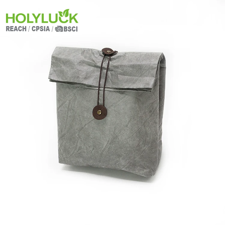 Wholesale Portable Durable Custom logo Print Thermal Kraft Cooler Insulated Paper Tyvek Lunch Bag