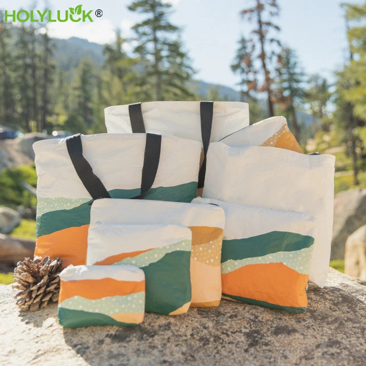 Wholesale Reusable Sustainable Eco Friendly Waterproof Dupont Tyvek Paper Tote Shoulder Shopping Bag