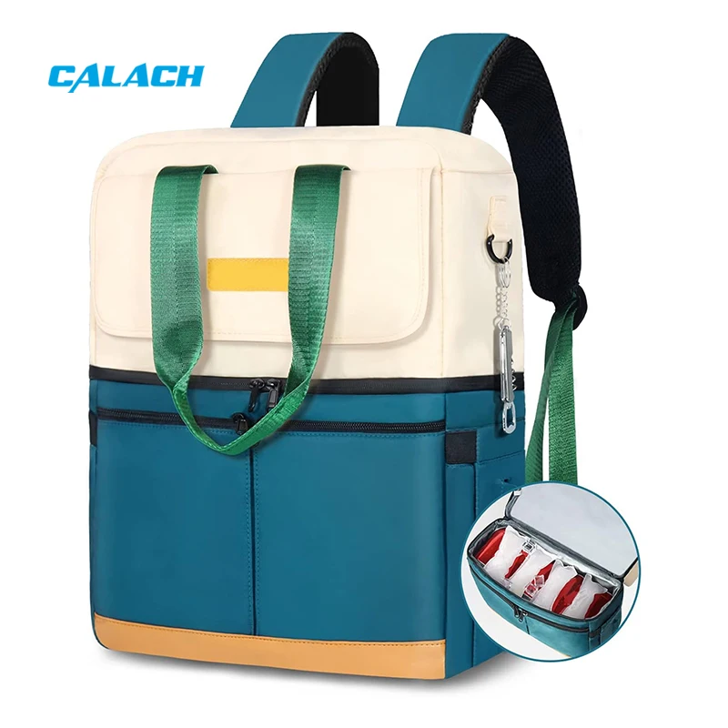 Women Stylish Double Decker Insulated Cooler Backpack Multifunction Waterproof Leak Proof for Travel Work Beach Letter Pattern