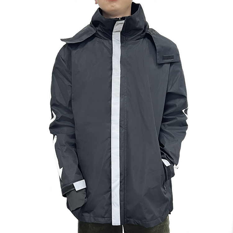 Food Delivery Uniform Mesh Lined Reflective logo Impermeable Raincoat Waterproof Men Delivery Jacket