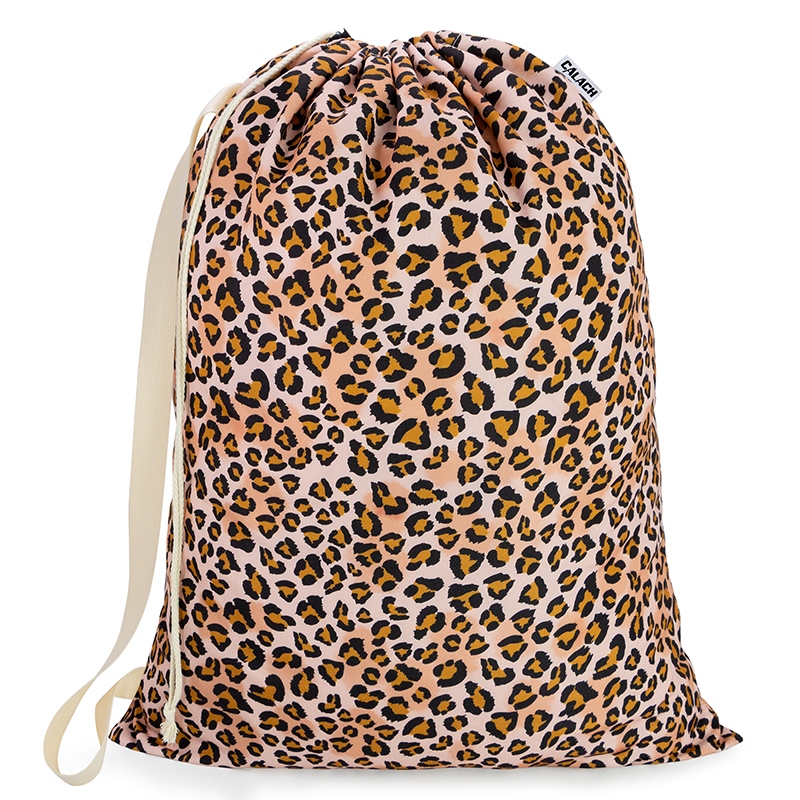 Canvas Laundry Bag with shoulder Strap 24"W x 29"H,  HRS19 (Leopard)